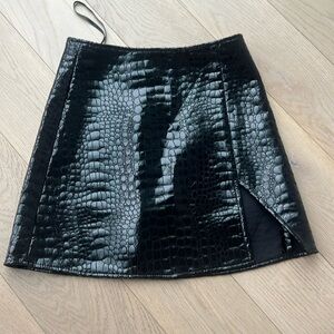 MOTEL ROCKS faux croc print mini skirt